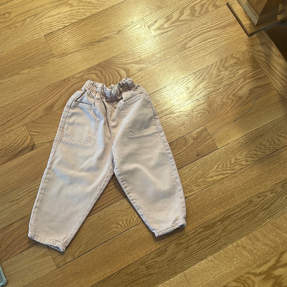 Zara pink paper bag pants